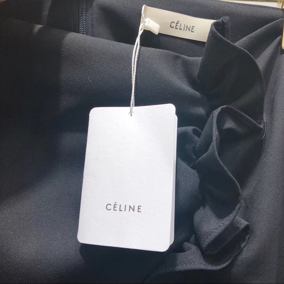 NWT OLD CELINE black wool skirt FR 38 - Picture 7 of 8